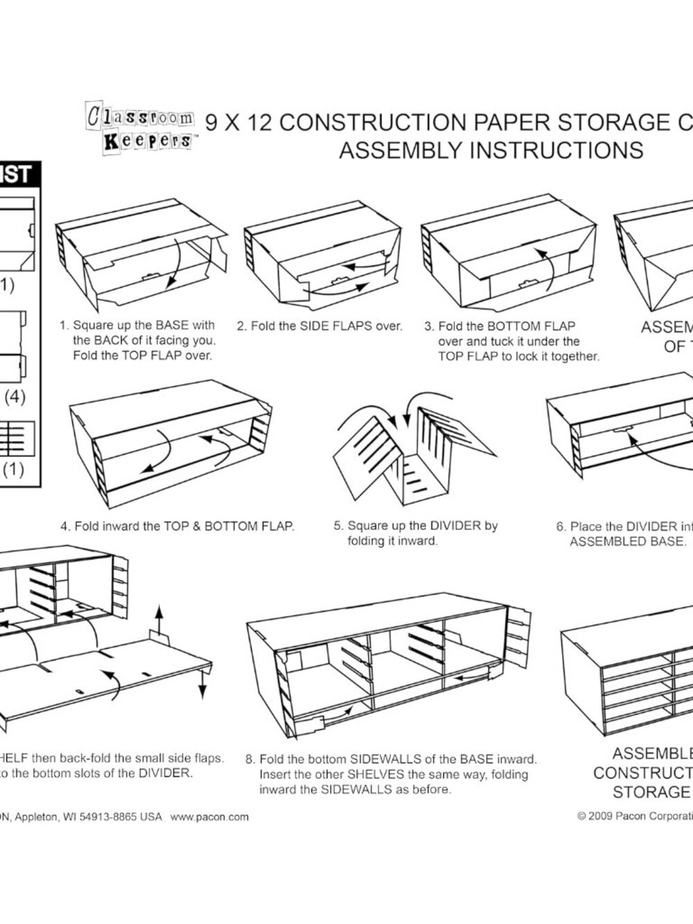 Classroom Keepers 9" x 12" Construction Paper Storage, 15-Slot, White, 9-3/8"H x - Picture 5 of 7